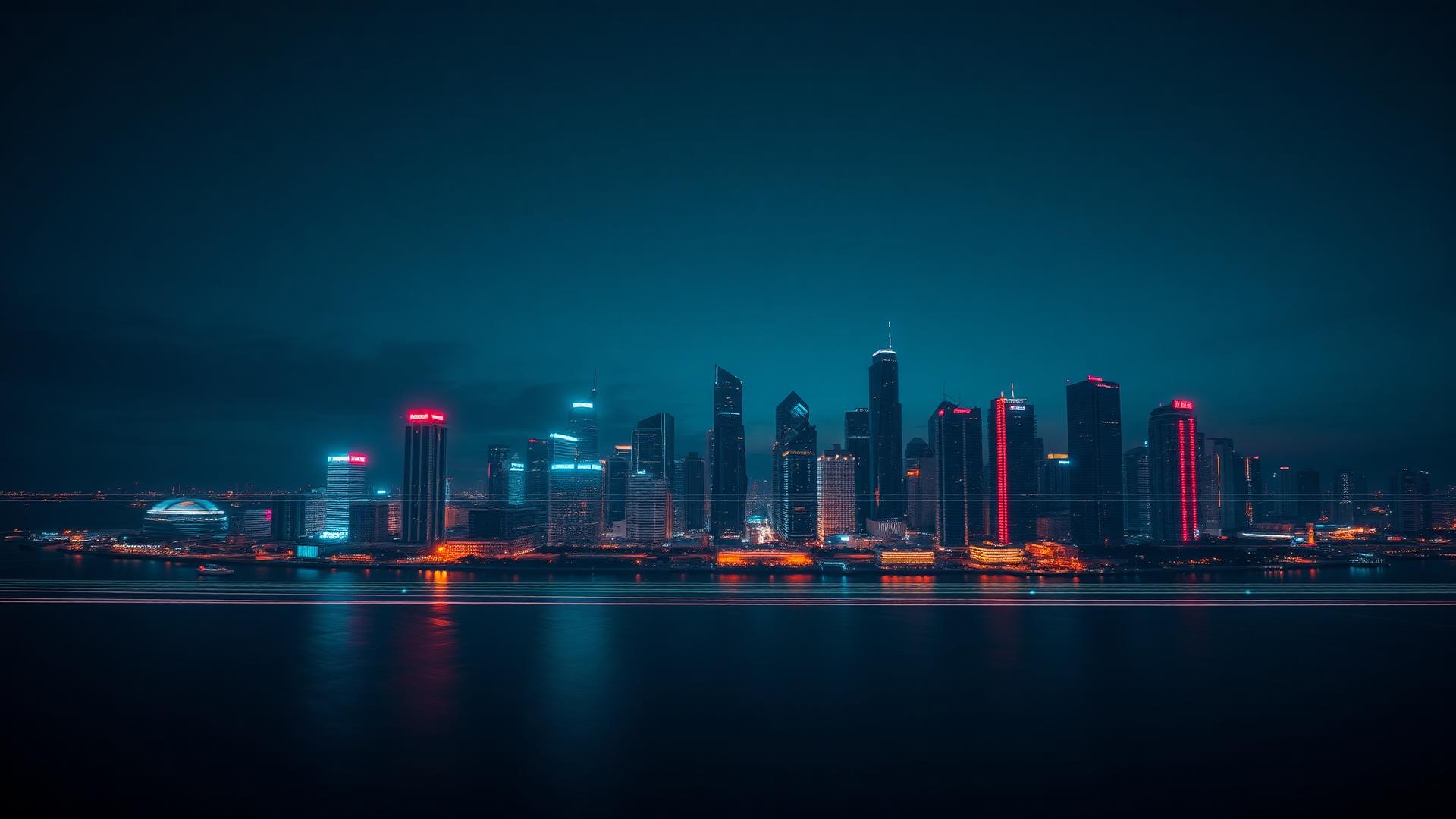 Miami skyline at night